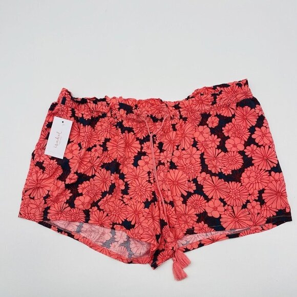 Isabel Maternity by Ingrid & Isabel Pants - Isabel Maternity by Ingrid & Isabel XL Drapey Knit Shorts in Pink Floral 2411